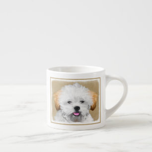 Lhasa Apso Puppy Painting - Niedliche Original Dog Espressotasse