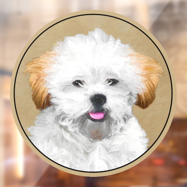 Lhasa Apso Puppy Painting - Niedliche Original Dog Fensteraufkleber (Blatt 2)