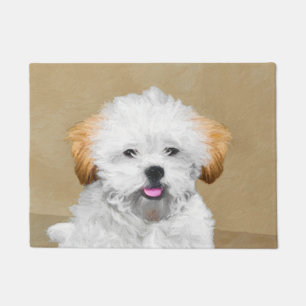 Lhasa Apso Puppy Painting - Niedliche Original Dog Fußmatte