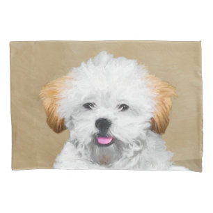 Lhasa Apso Puppy Painting - Niedliche Original Dog Kissenbezug