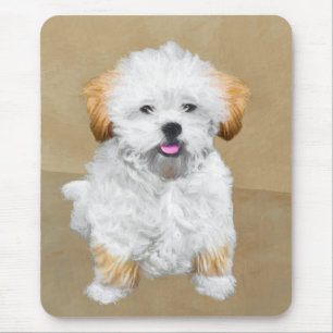 Lhasa Apso Puppy Painting - Niedliche Original Dog Mousepad