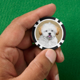 Lhasa Apso Puppy Painting - Niedliche Original Dog Pokerchips