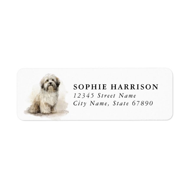 Lhasa Apso Rücksendeadressetiketten (Vorne)