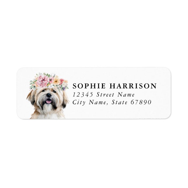 Lhasa Apso Rücksendeadressetiketten (Vorne)