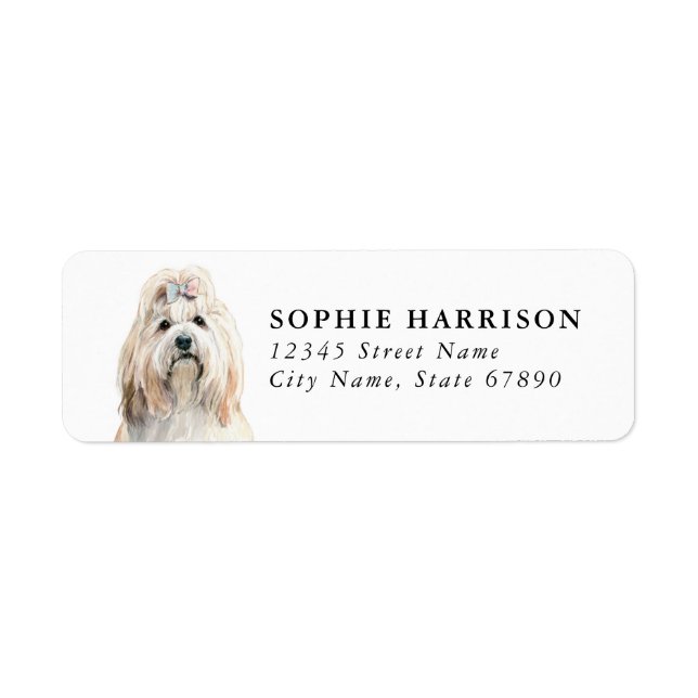 Lhasa Apso Rücksendeadressetiketten (Vorne)