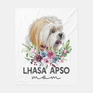 Lhasa Apso Shirt gibt Dog Mama Fleecedecke
