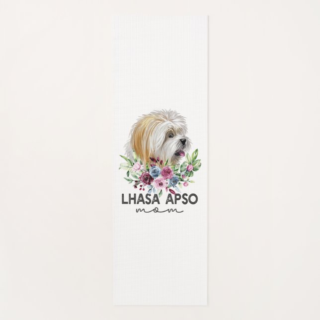 Lhasa Apso Shirt gibt Dog Mama Yogamatte (Vorderseite)