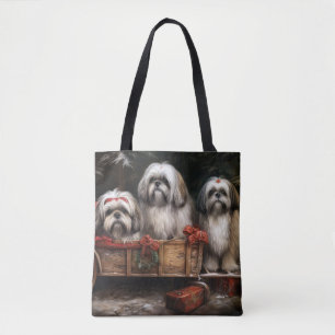 Lhasa Apso Snowy Sleigh Weihnachtsdekor