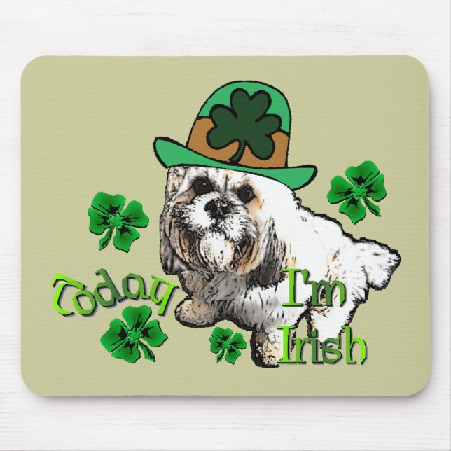 Lhasa Apso St. Patrick's Day Mousepad (Vorne)