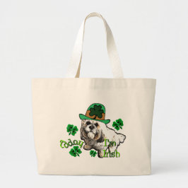 Lhasa Apso St Patricks Jumbo Stoffbeutel