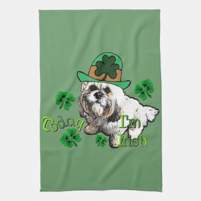 Lhasa Apso St Patricks Küchentuch (Vertikal)