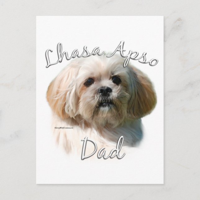 Lhasa Apso Vater 2 Postkarte (Vorderseite)
