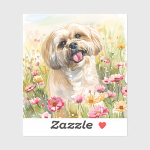 Lhasa Apso Wasserfarben-Aufkleber  Aufkleber