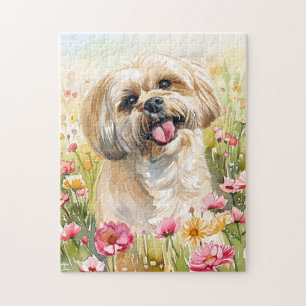 Lhasa Apso Wasserfarben-Puzzle Puzzle