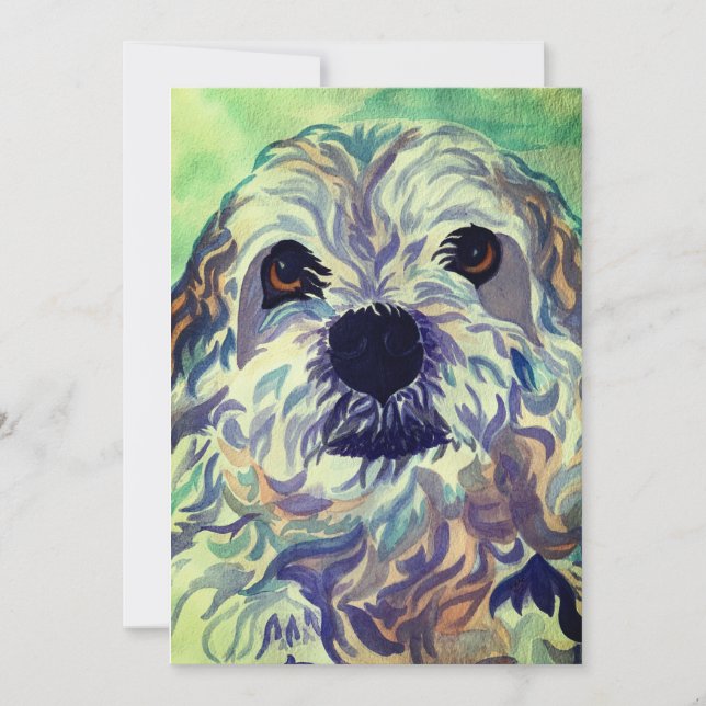 Lhasa Apso Watercolor Dankeskarte (Vorderseite)