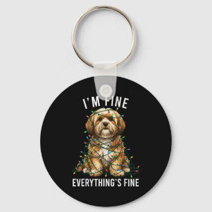 Lhasa Apso Weihnachten Mir geht's gut Alles ist gu Schlüsselanhänger