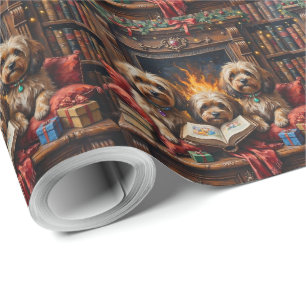 Lhasa Apso Weihnachts-Bücherregal-Nische Urlaub Geschenkpapier
