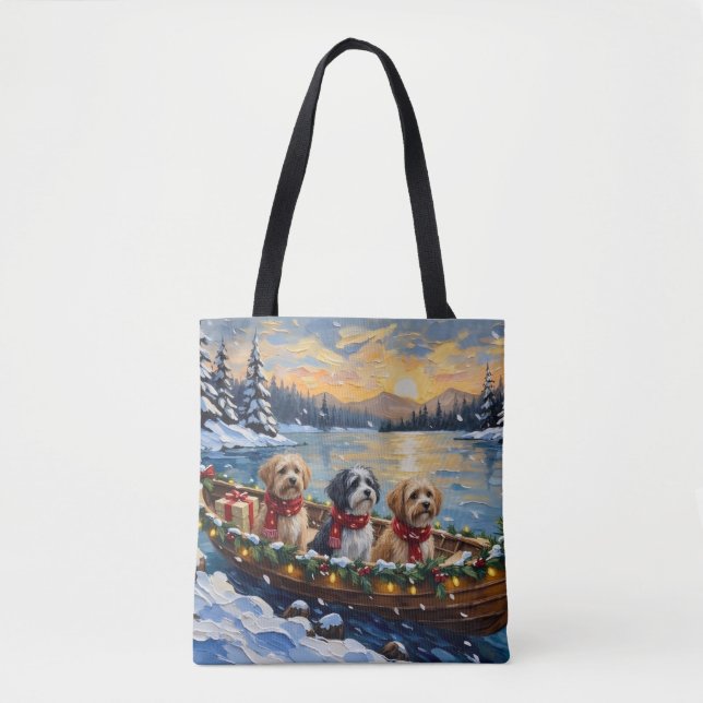 Lhasa Apso Weihnachtsboot Urlaub (Vorderseite)