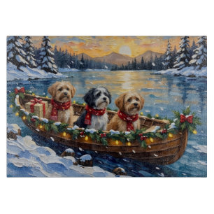 Lhasa Apso Weihnachtsboot Urlaub Schneidebrett