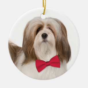 Lhasa Apso Weihnachtsdekoration Keramik Ornament