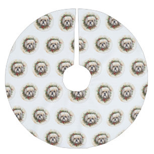 Lhasa Apso Weihnachtsfeier Festliche Jungfrau Polyester Weihnachtsbaumdecke