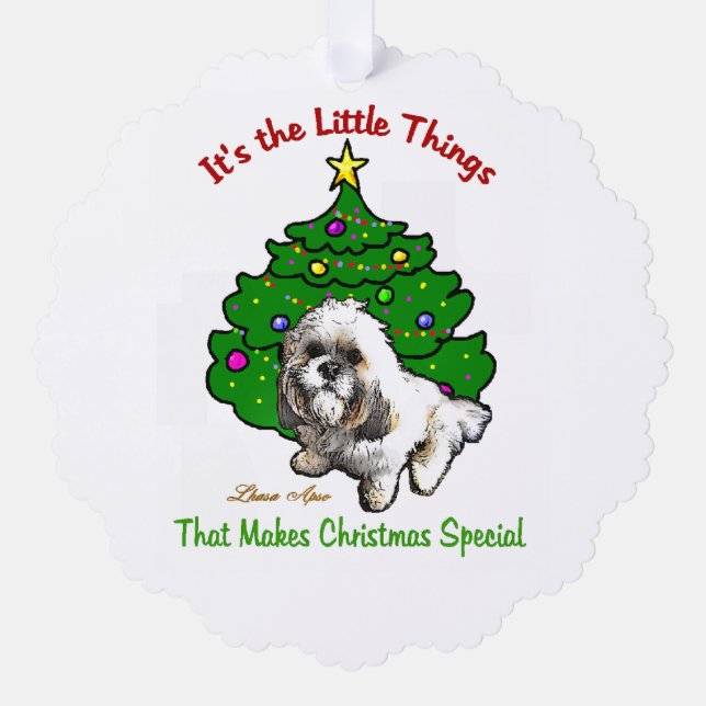 Lhasa Apso Weihnachtsgeschenke Ornament Karte (Vorderseite)