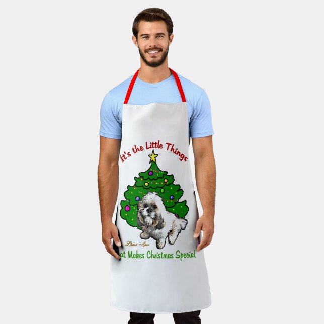 Lhasa Apso Weihnachtsgeschenke Schürze (Getragen)