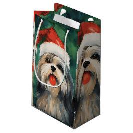 Lhasa Apso Weihnachtsmalerei Kleine Geschenktüte