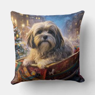 Lhasa Apso Weihnachtssaison Kissen