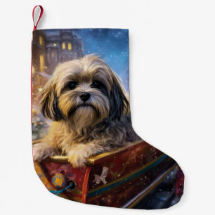Lhasa Apso Weihnachtssaison Kleiner Weihnachtsstrumpf