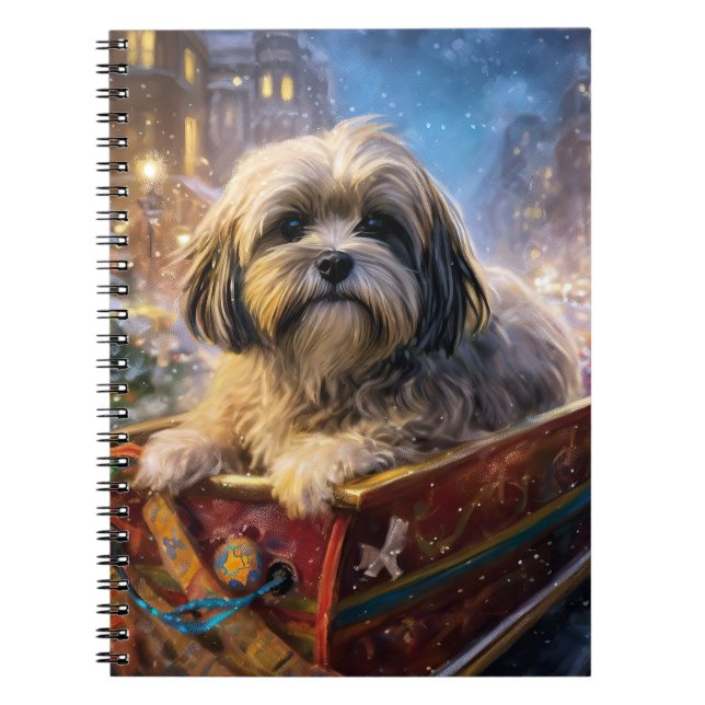 Lhasa Apso Weihnachtssaison Notizblock (Vorderseite)