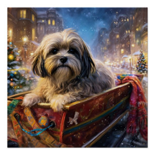 Lhasa Apso Weihnachtssaison Poster