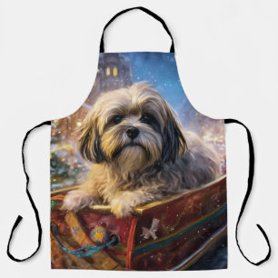 Lhasa Apso Weihnachtssaison Schürze