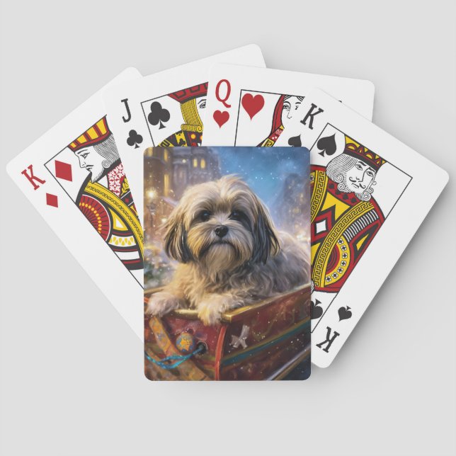 Lhasa Apso Weihnachtssaison Spielkarten (Rückseite)