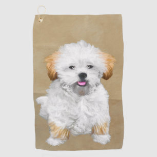 Lhasa Apso Welpenmalerei - Süße originelle Hundeku Golfhandtuch