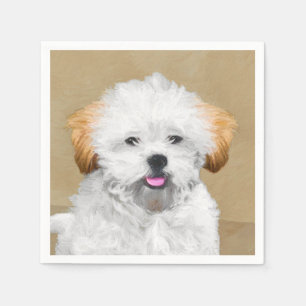 Lhasa Apso Welpenmalerei - Süße originelle Hundeku Serviette