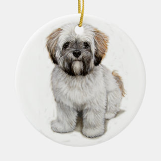 Lhasa apso Welpenweihnachtsbaumverzierung Keramik Ornament