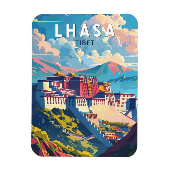 Lhasa Tibet Reisen Art Vintag Magnet (Vertikal)