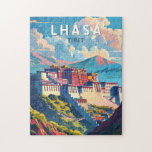Lhasa Tibet Reisen Art Vintag Puzzle<br><div class="desc">Lhasa Retro Vektor-Reise-Design. Lhasa,  die Hauptstadt der Autonomen Region Tibet,  liegt am nördlichen Ufer des Lhasa-Flusses in einem Tal des Himalaya.</div>
