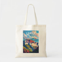 Lhasa Tibet Reisen Art Vintag
