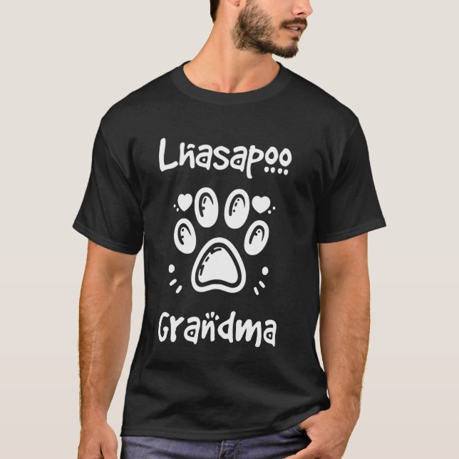 Lhasapoo Oma Lhasa Apso Poodle Mischung Granddog T-Shirt (Vorderseite)