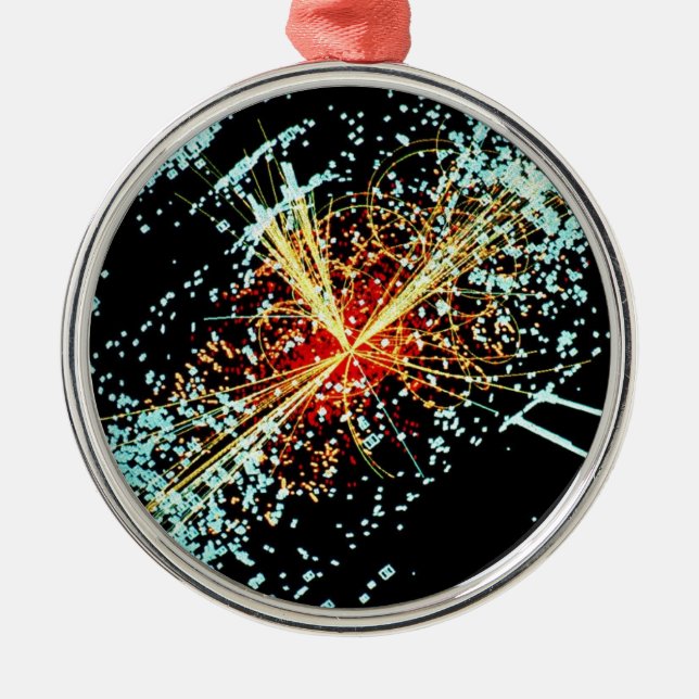 LHC Zusammenstoß Silbernes Ornament (Vorne)