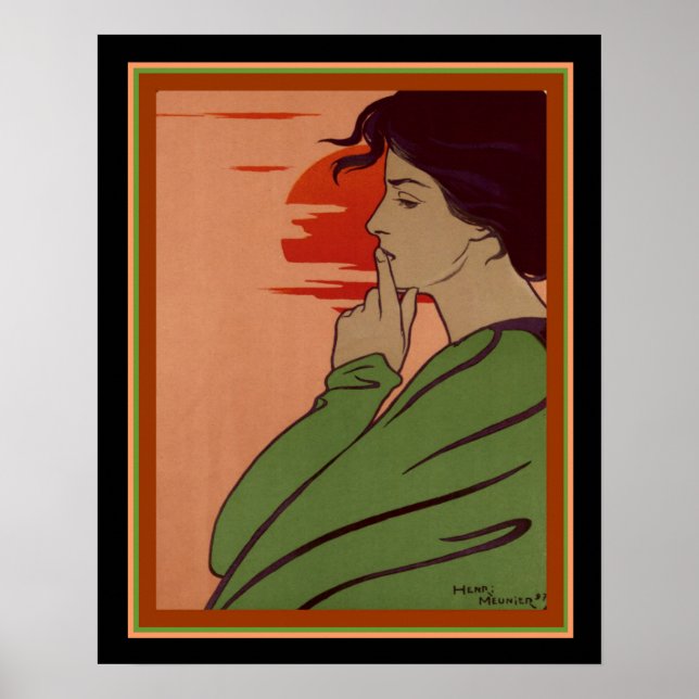 L'Heure du Silence Art Deco Print by Henri Meunier Poster (Vorne)