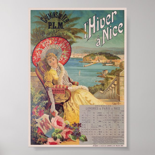 l'Hiver à Nice Vintage Poster 1892 (Vorne)