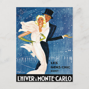 L'Hiver Monte Carlo Monaco Reisen Vintage Postkarte