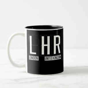 LHR - BRITISCHER Flughafen-Code Londons Heathrow Zweifarbige Tasse