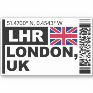 LHR London Bordkarte - England, UK Reise Aufkleber