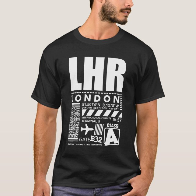 LHR London Heathrow Airport T-Shirt (Vorderseite)
