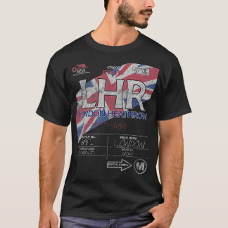 LHR London Heathrow Intl Flughafen Vintage-Flugges T-Shirt