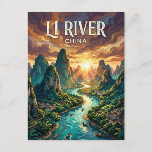 Li-Fluss China Postkarte